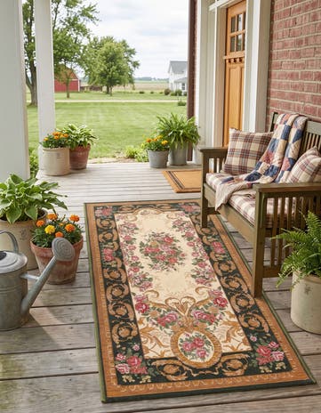 2' x 5' Easy-Clean Traditional Indoor / Outdoor Runner Rug