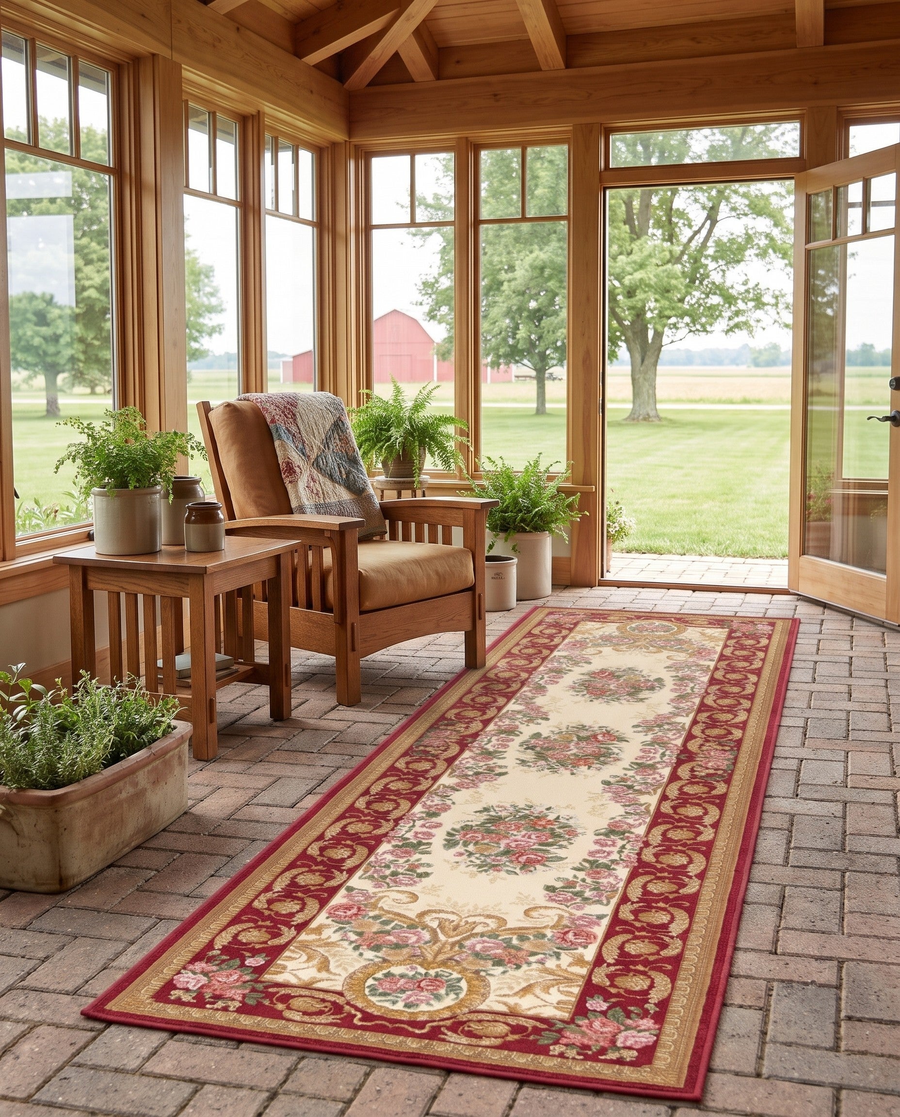 2' 7 x 10' Easy-Clean Traditional Indoor / Outdoor Runner Rug