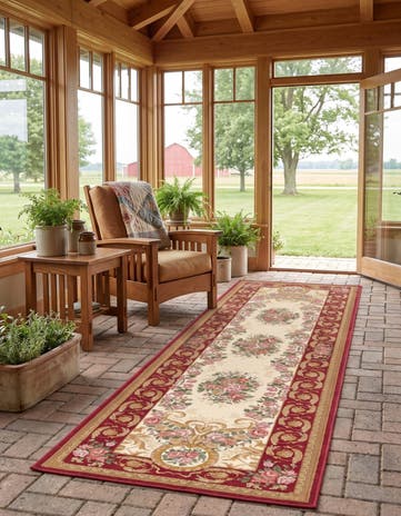 2' 7 x 10' Easy-Clean Traditional Indoor / Outdoor Runner Rug