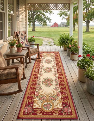 2' x 8' Easy-Clean Traditional Indoor / Outdoor Runner Rug