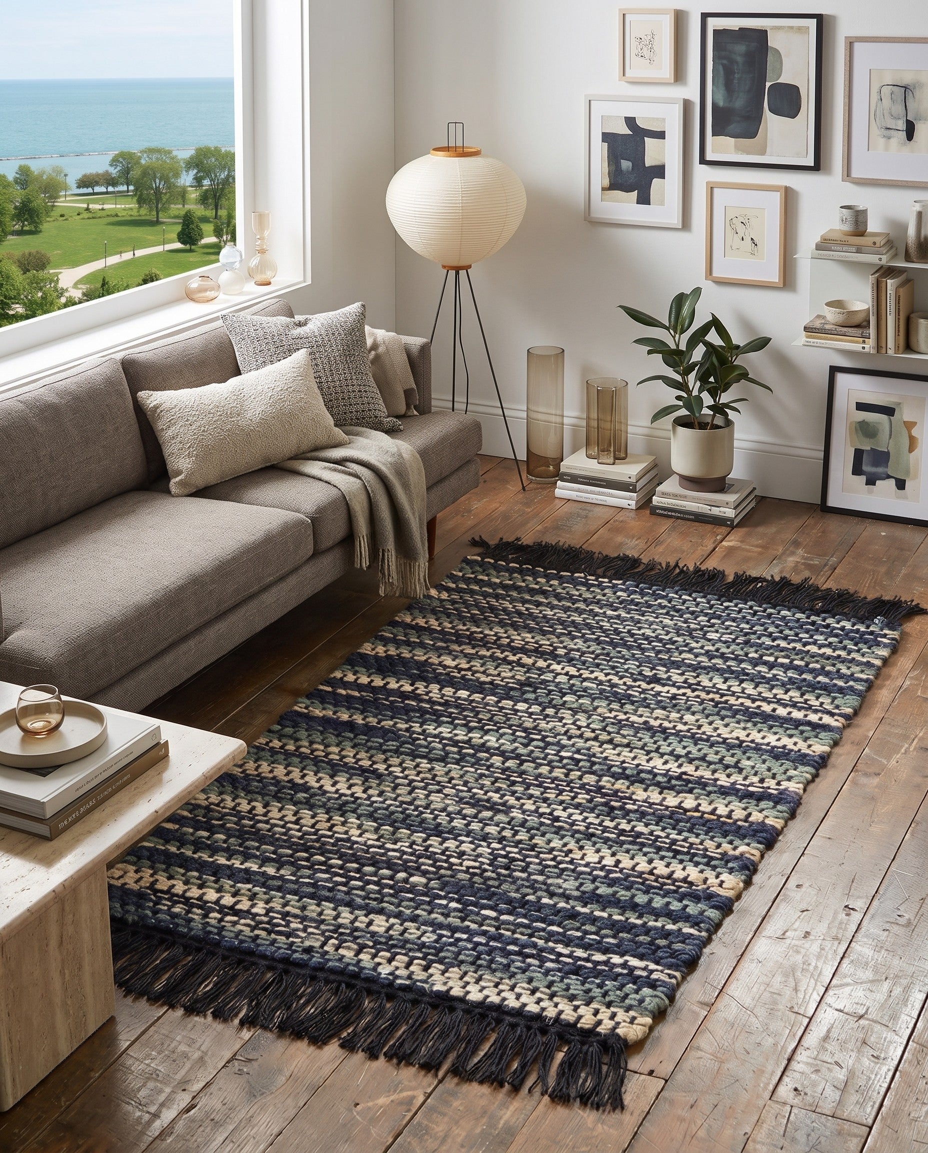 2' x 3' 1 Hand Woven Chunky Jute Rug