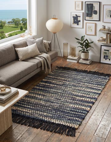 2' x 3' 1 Hand Woven Chunky Jute Rug