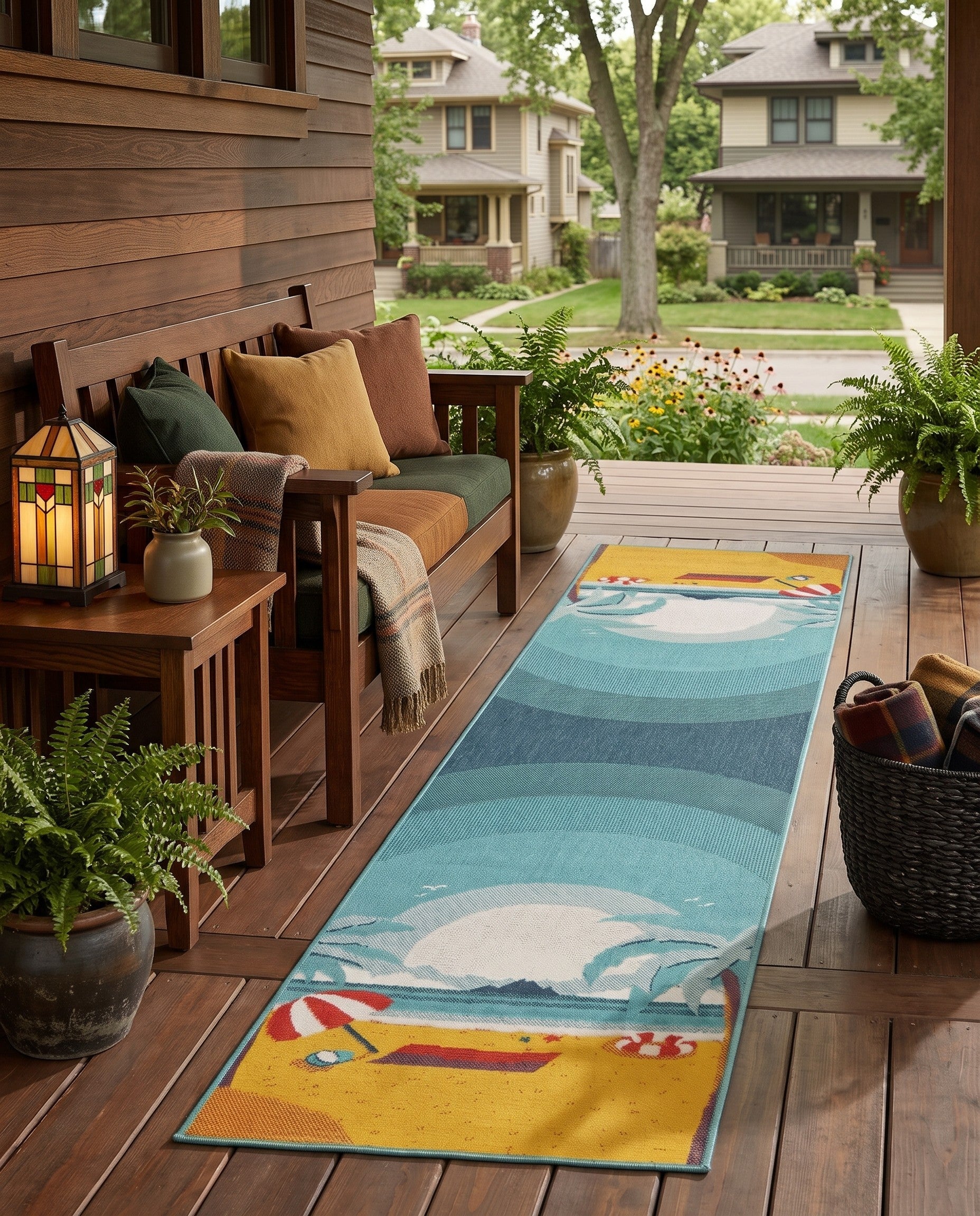 2' 7 x 12' Easy-Clean Coastal Indoor / Outdoor Runner Rug