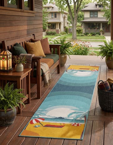 2' 7 x 12' Easy-Clean Coastal Indoor / Outdoor Runner Rug
