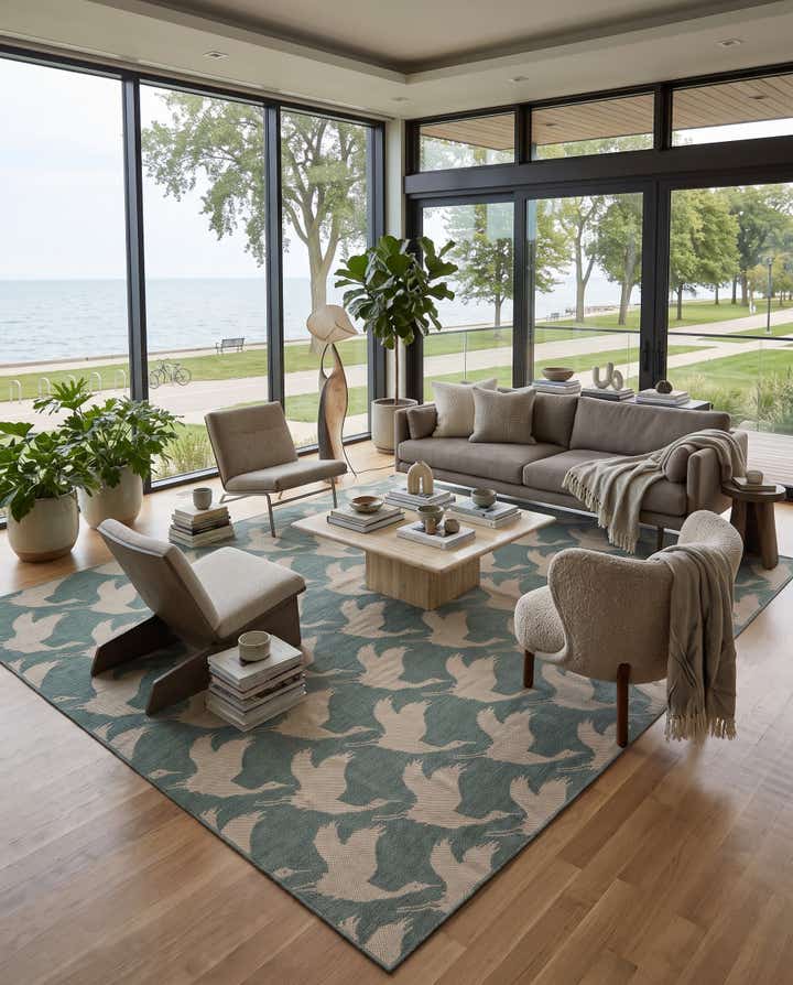 9' x 12' Easy-Clean Coastal Indoor / Outdoor Rug