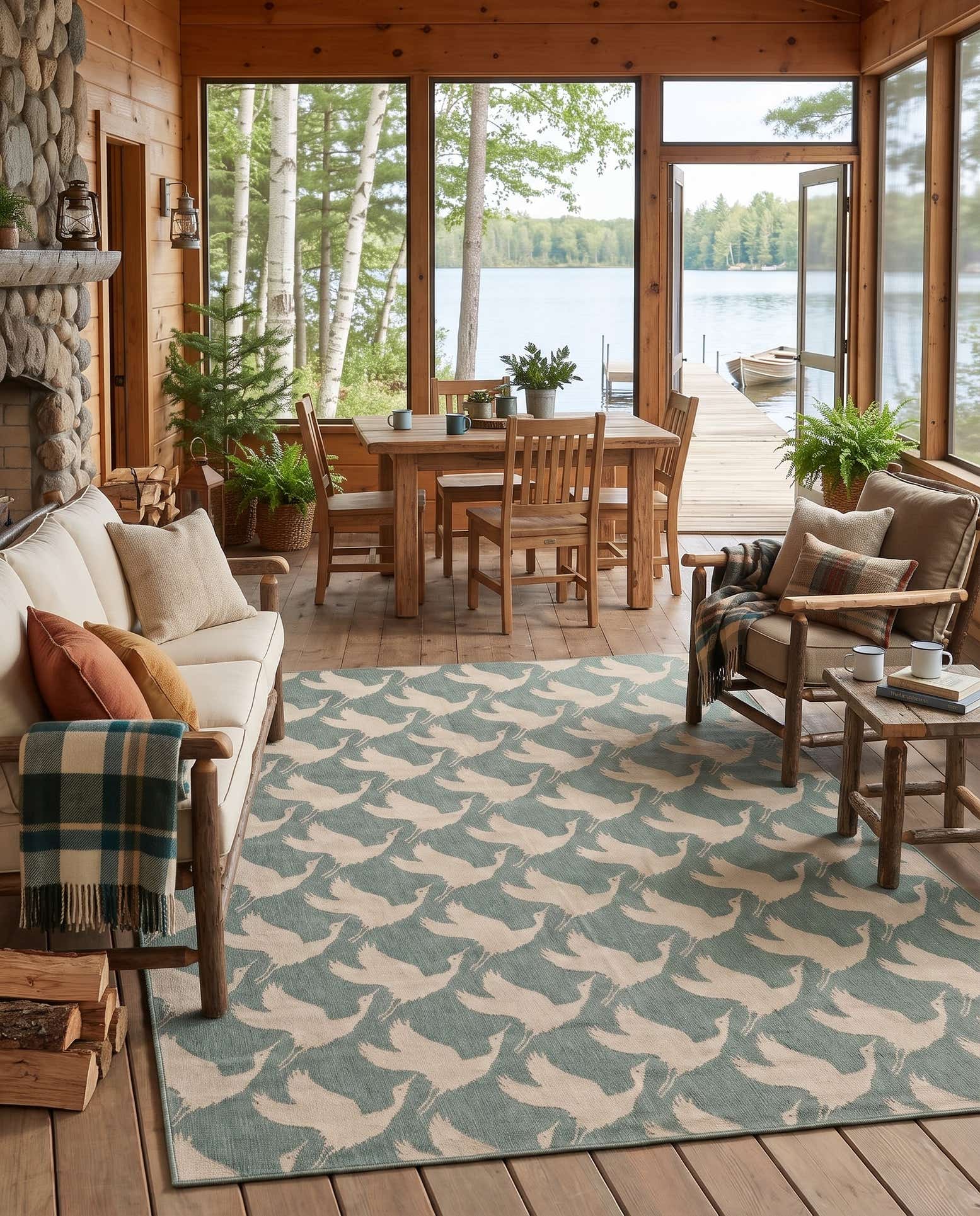 9' x 12' Easy-Clean Coastal Indoor / Outdoor Rug