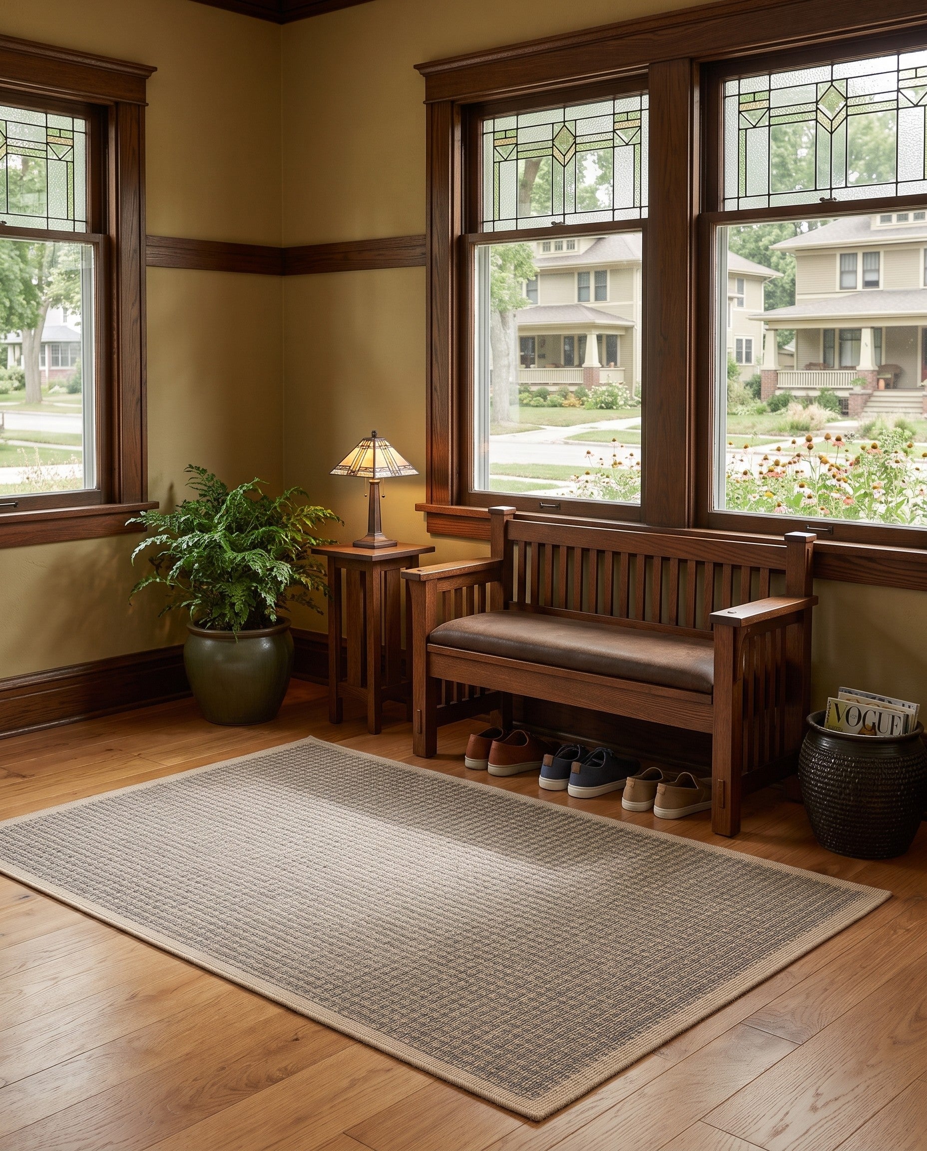4' x 6' Easy-Clean Border Indoor / Outdoor Rug