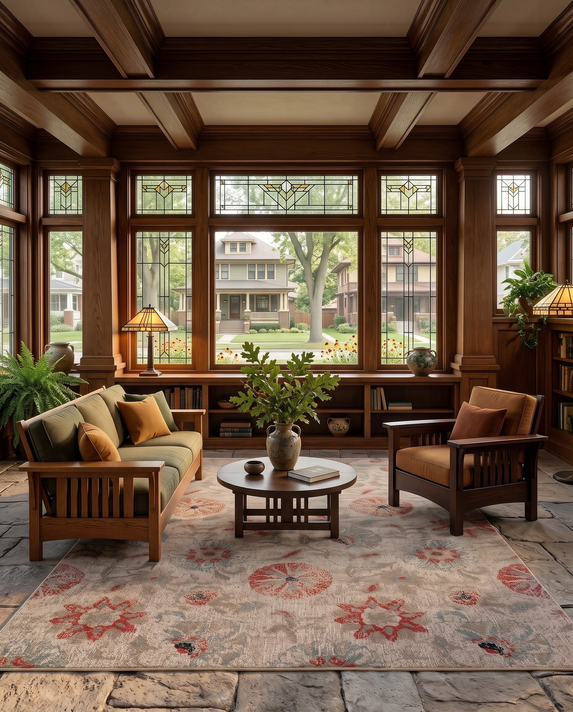 7' 10 x 10' Easy-Clean Beaumont Botanical Indoor / Outdoor Rug