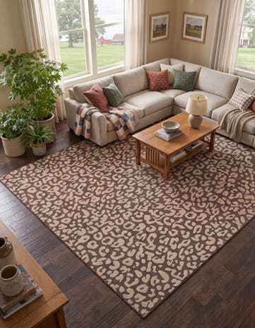 Brown Dunes Square Rug
