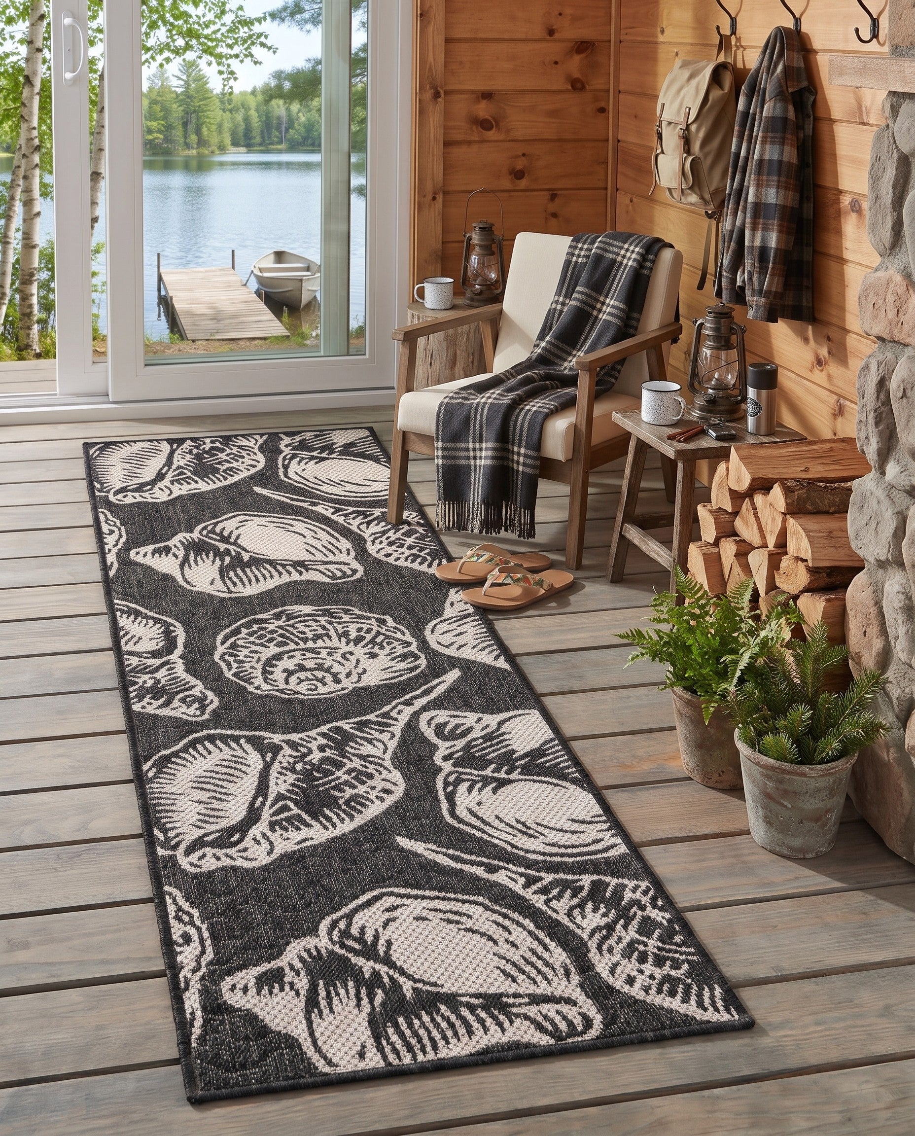 2' x 6' Easy-Clean Coastal Indoor / Outdoor Runner Rug