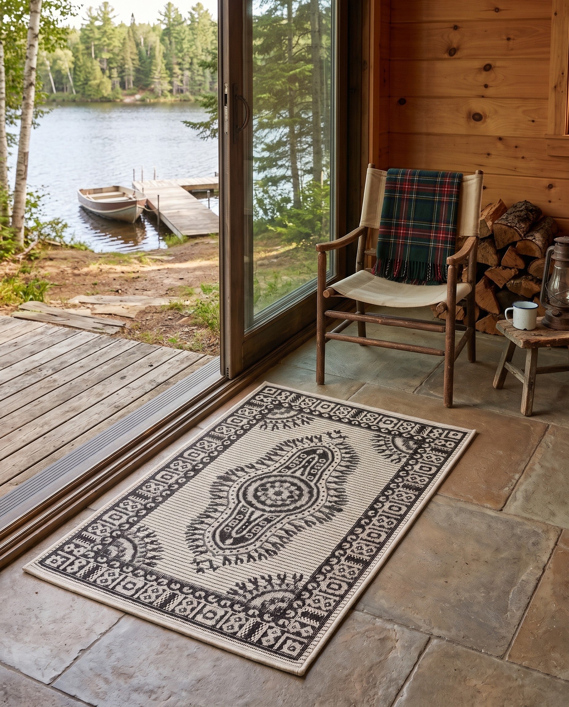2' x 3' Easy-Clean Bancroft Traditional Indoor / Outdoor Rug