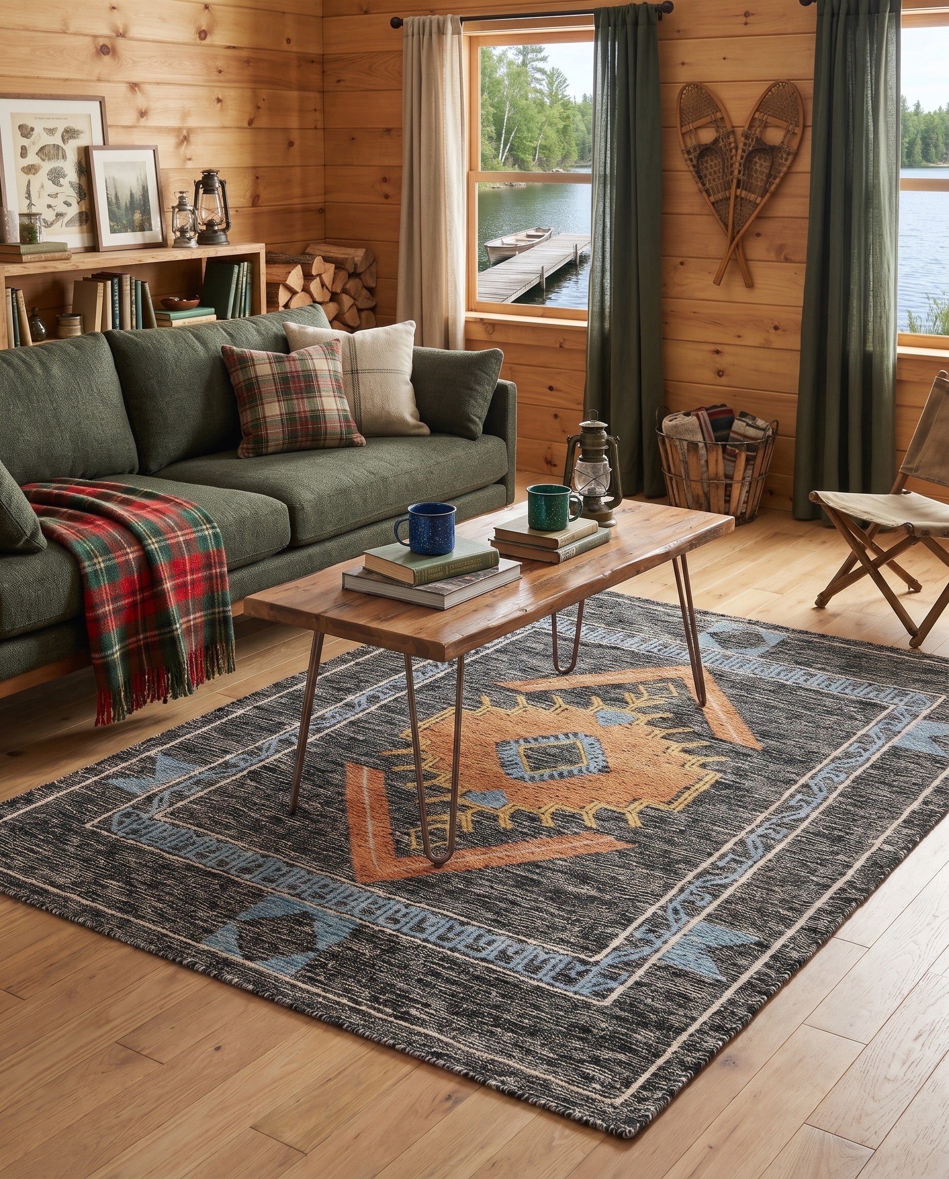 Charcoal Gray Hand Woven Kilim Wool Rug