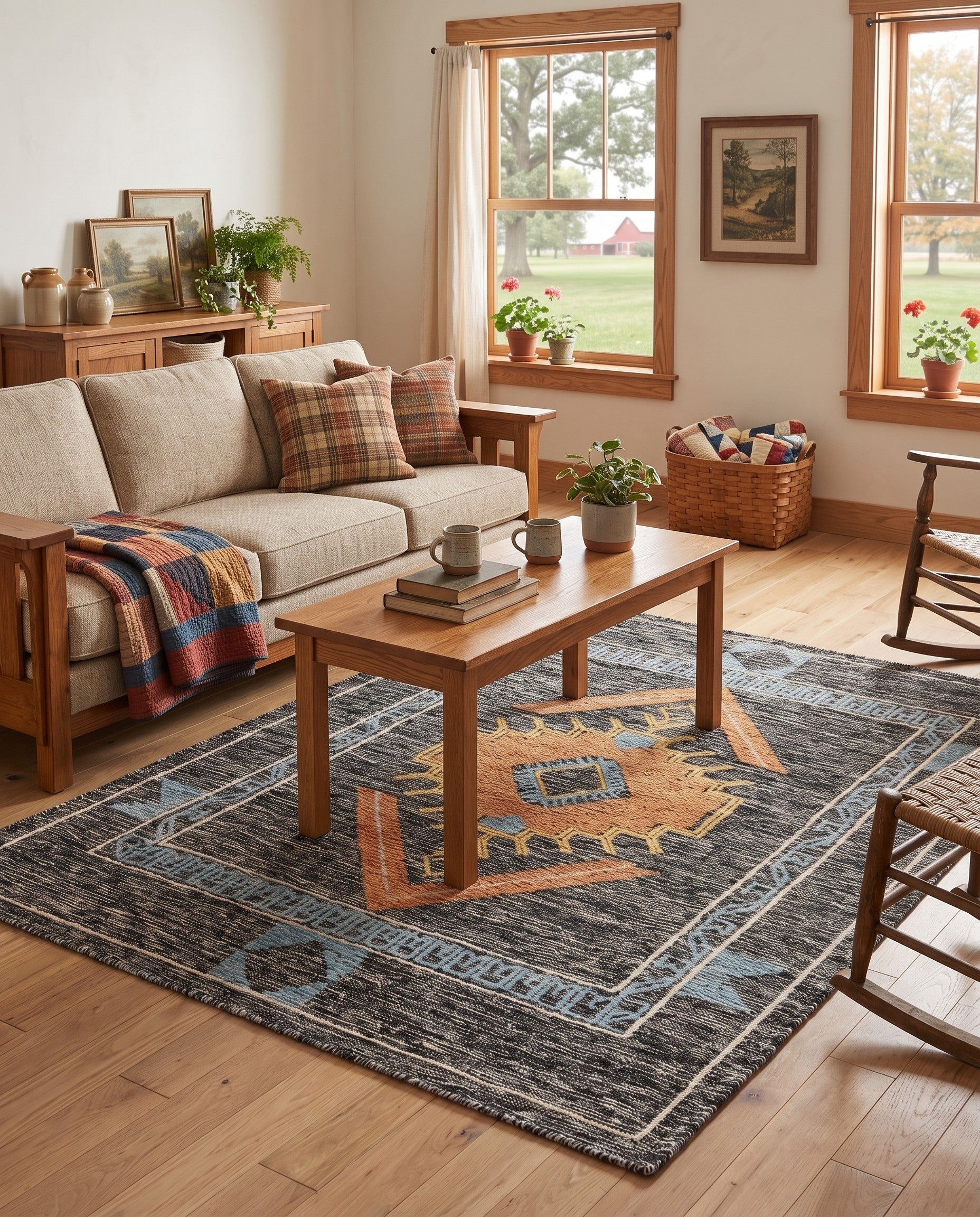 Charcoal Gray Hand Woven Kilim Wool Rug