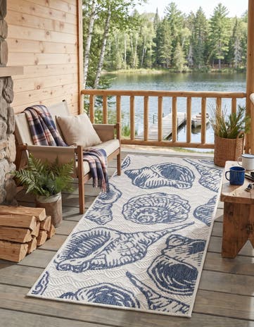2' x 5' 3 Easy-Clean Coastal Indoor / Outdoor Runner Rug