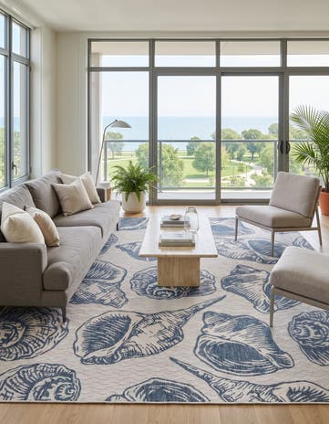 7' 10 x 10' Easy-Clean Coastal Morrow Indoor / Outdoor Rug