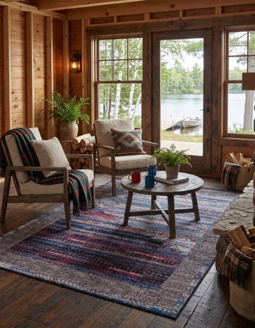 Easy-Clean Weatherly Modern Indoor / Outdoor Rug