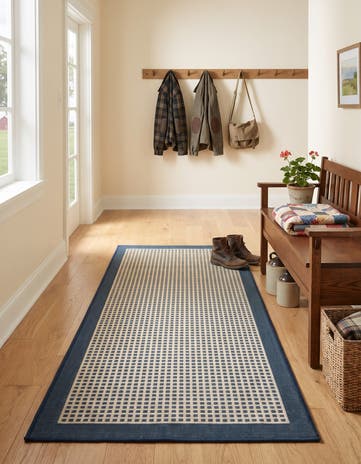 2' x 6' Easy-Clean Border Indoor / Outdoor Runner Rug
