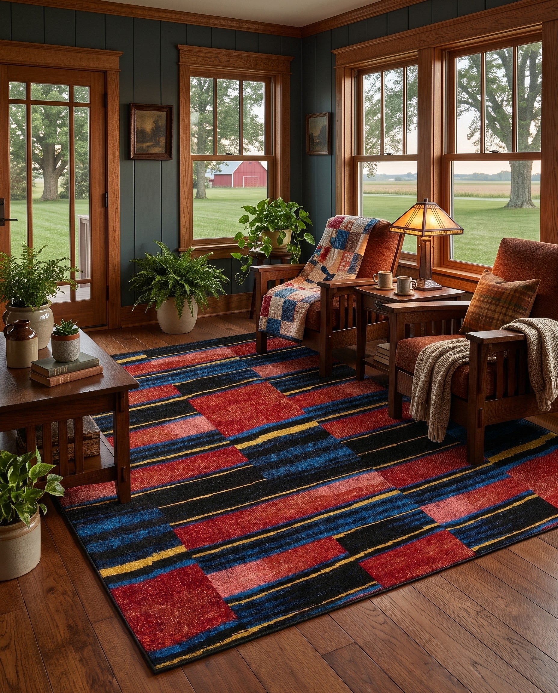 7' 10 x 10' Easy-Clean Modern Indoor / Outdoor Rug