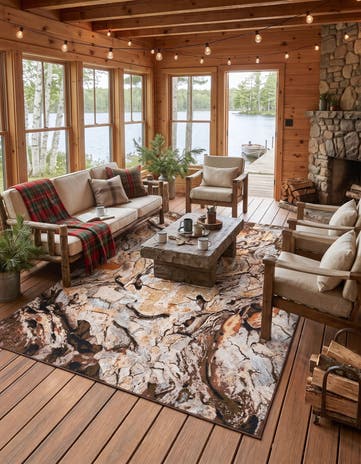 9' x 12' Easy-Clean Modern Indoor / Outdoor Rug