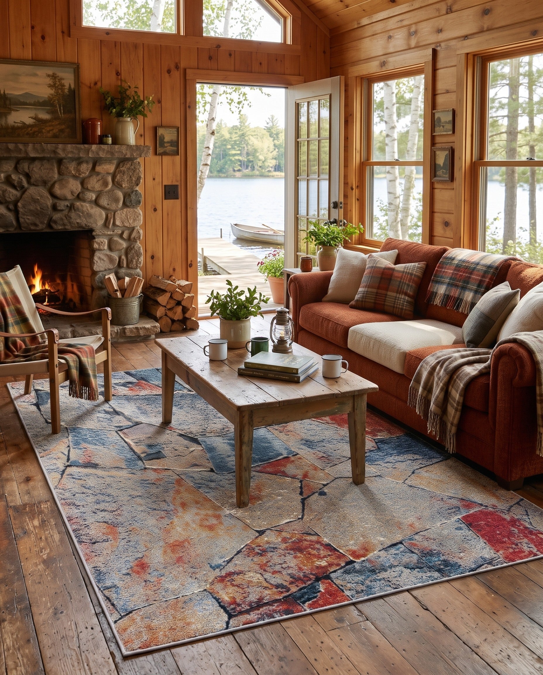 Easy-Clean Modern Indoor / Outdoor Rug