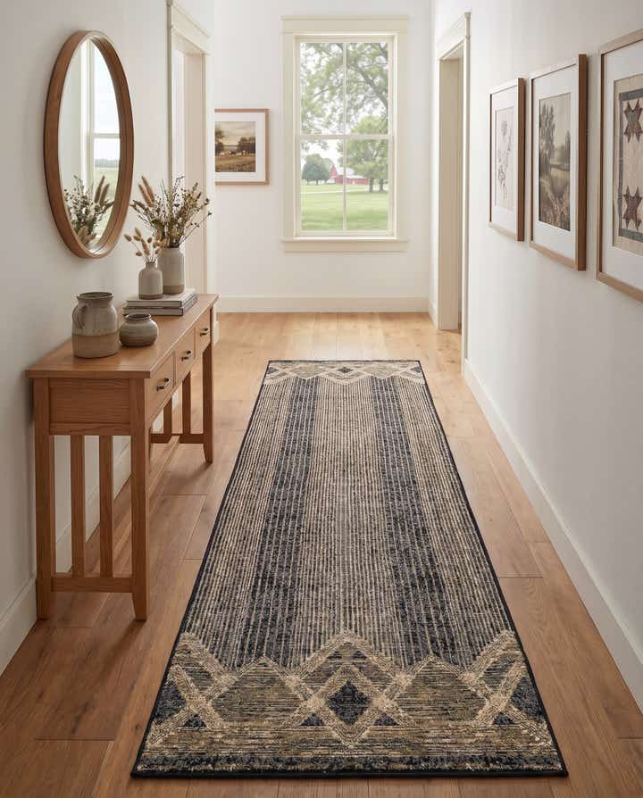 2' 7 x 10' Easy-Clean Modern Indoor / Outdoor Runner Rug