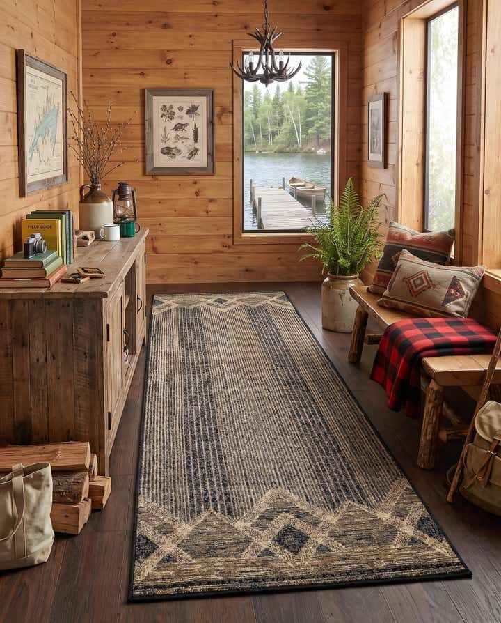 2' 7 x 10' Easy-Clean Modern Indoor / Outdoor Runner Rug