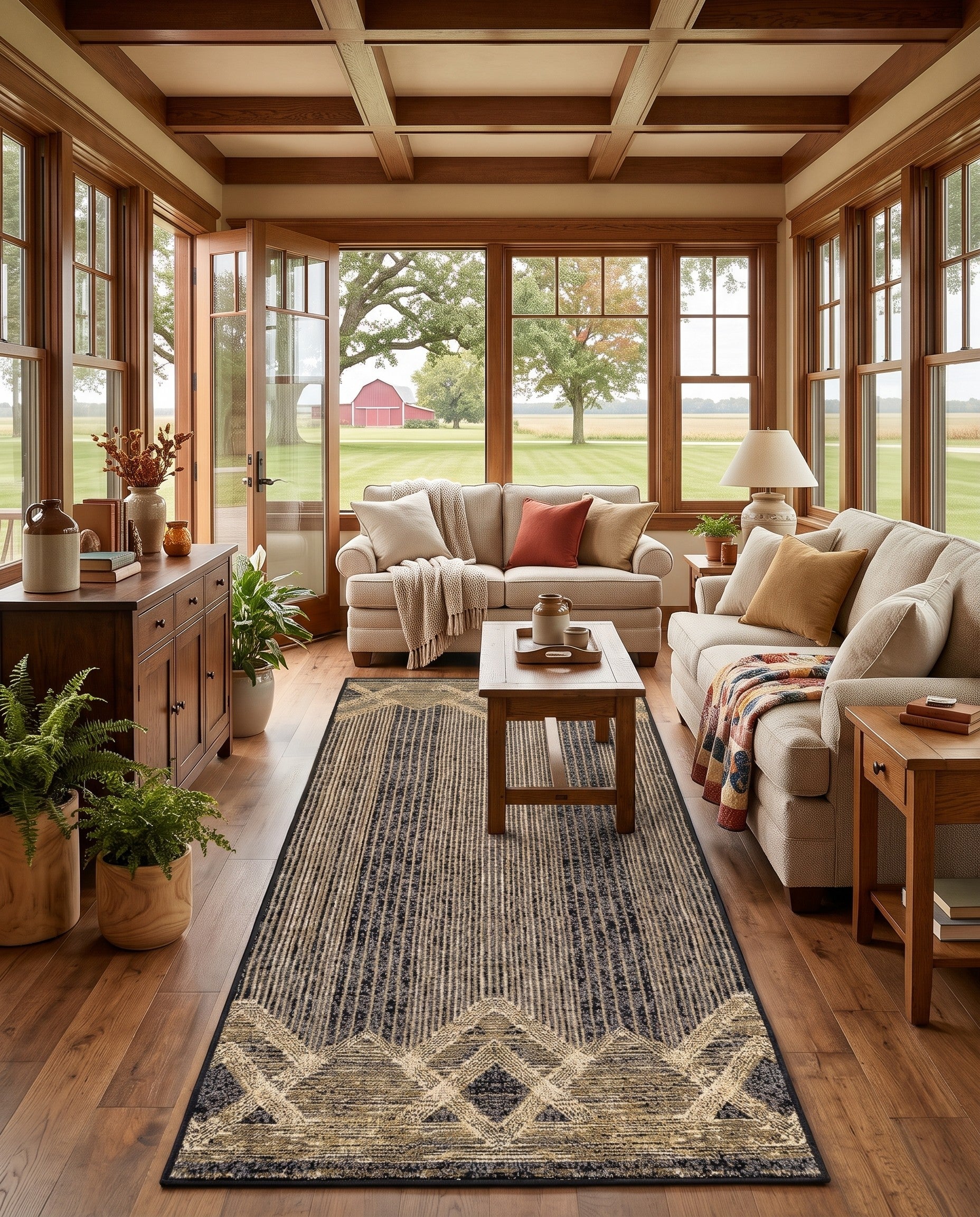 2' 7 x 10' Easy-Clean Modern Indoor / Outdoor Runner Rug