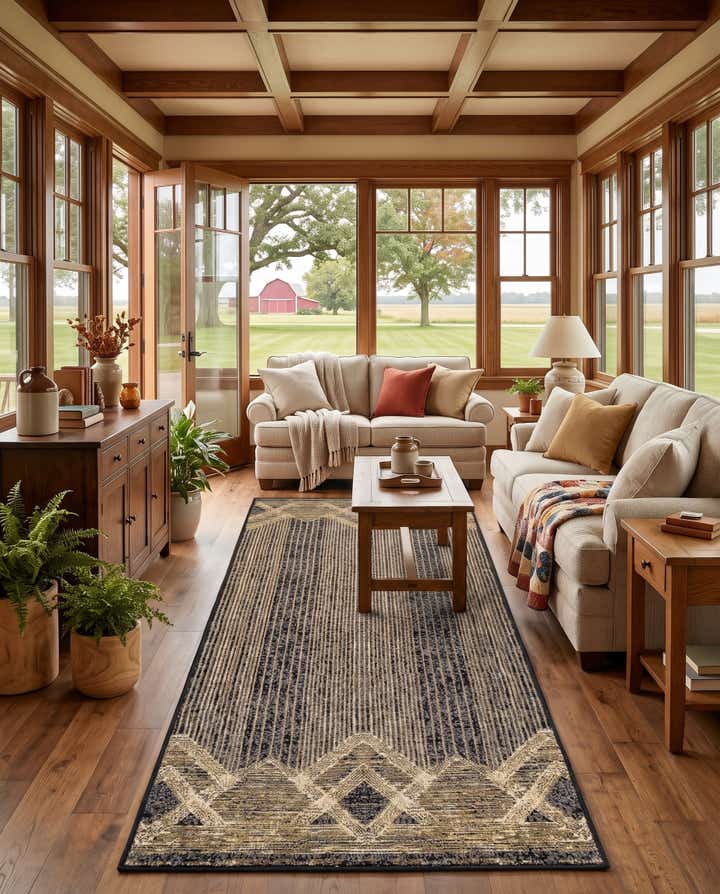 2' 7 x 10' Easy-Clean Modern Indoor / Outdoor Runner Rug