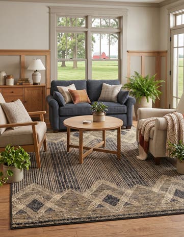 Charcoal Gray Easy-Clean Modern Indoor / Outdoor Rug