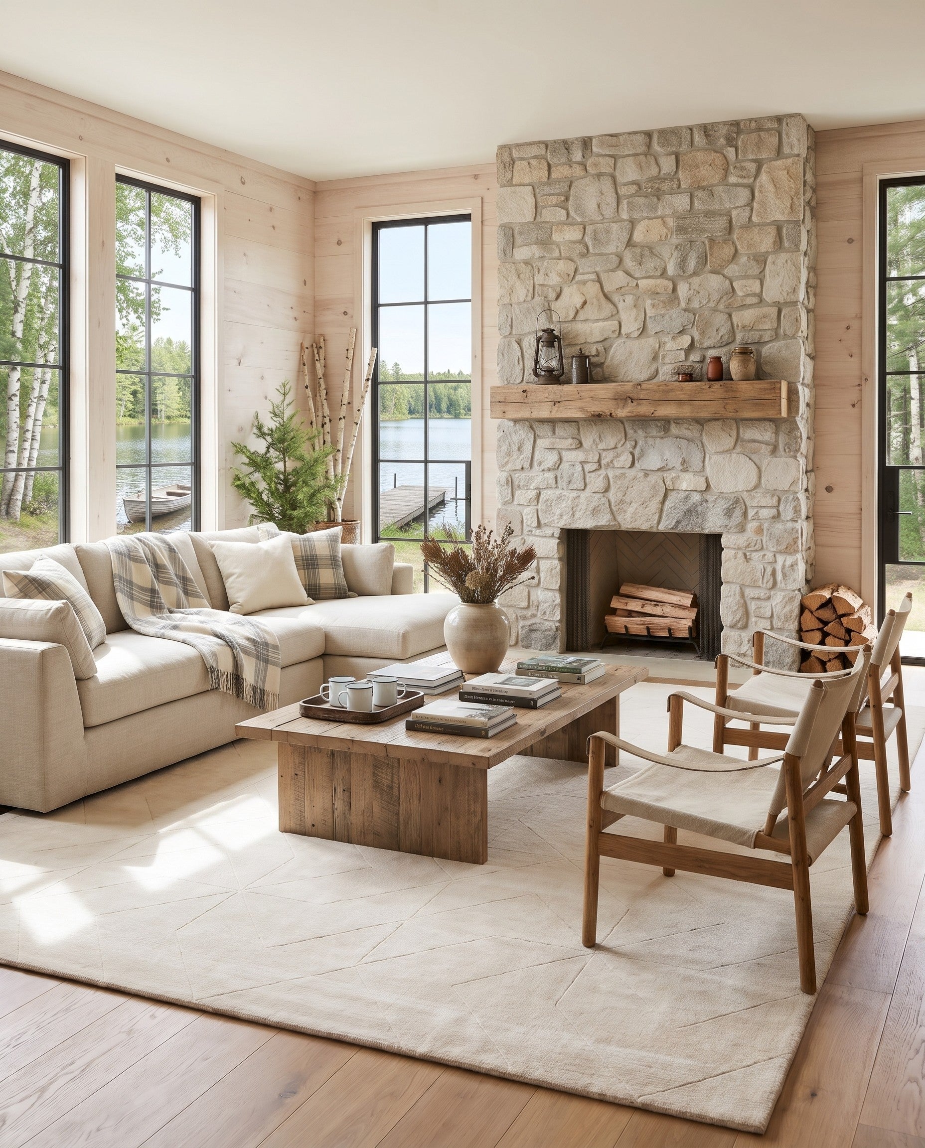 Pearl Ivory WoolCraft Geometric Rug