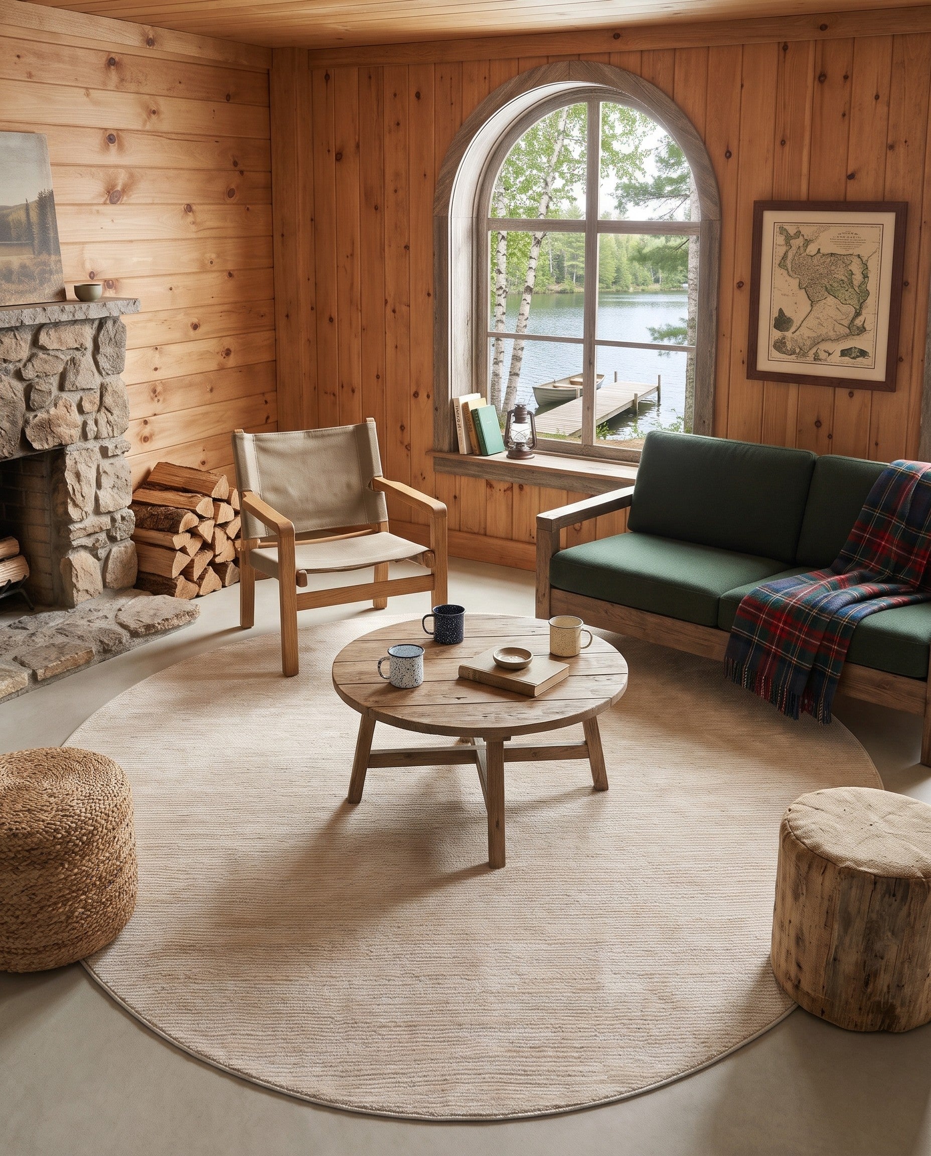 Ivory Finsbury Round Rug