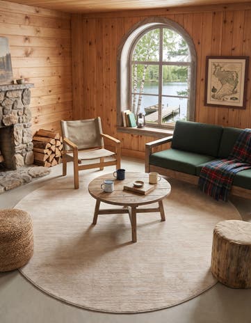 Ivory Finsbury Round Rug
