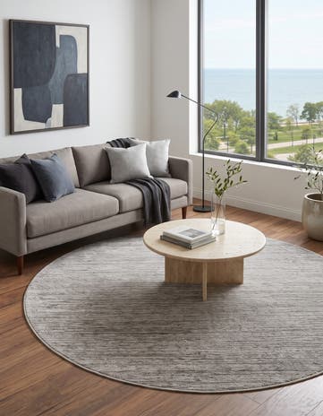 Gray Finsbury Round Rug