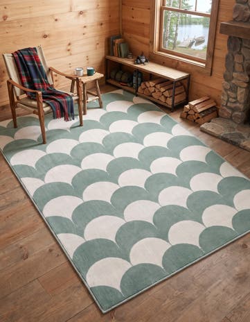 Soft Green Whimsy Kids Rug