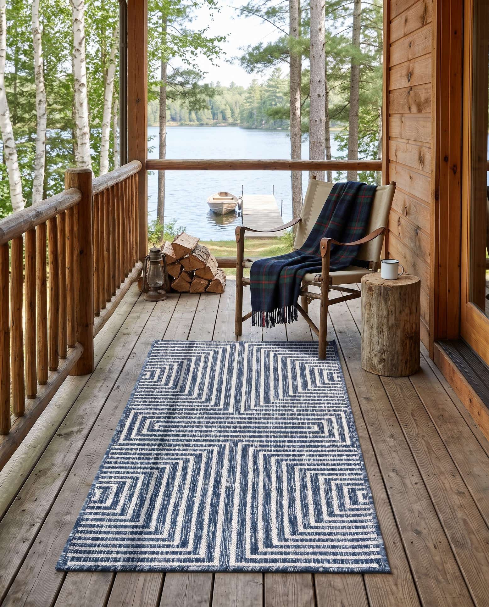 2' x 4' Easy-Clean Modern Indoor / Outdoor Runner Rug