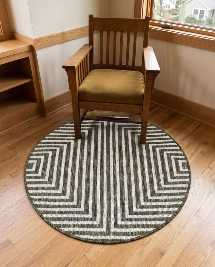 3' x 3' Easy-Clean Modern Indoor / Outdoor Round Rug