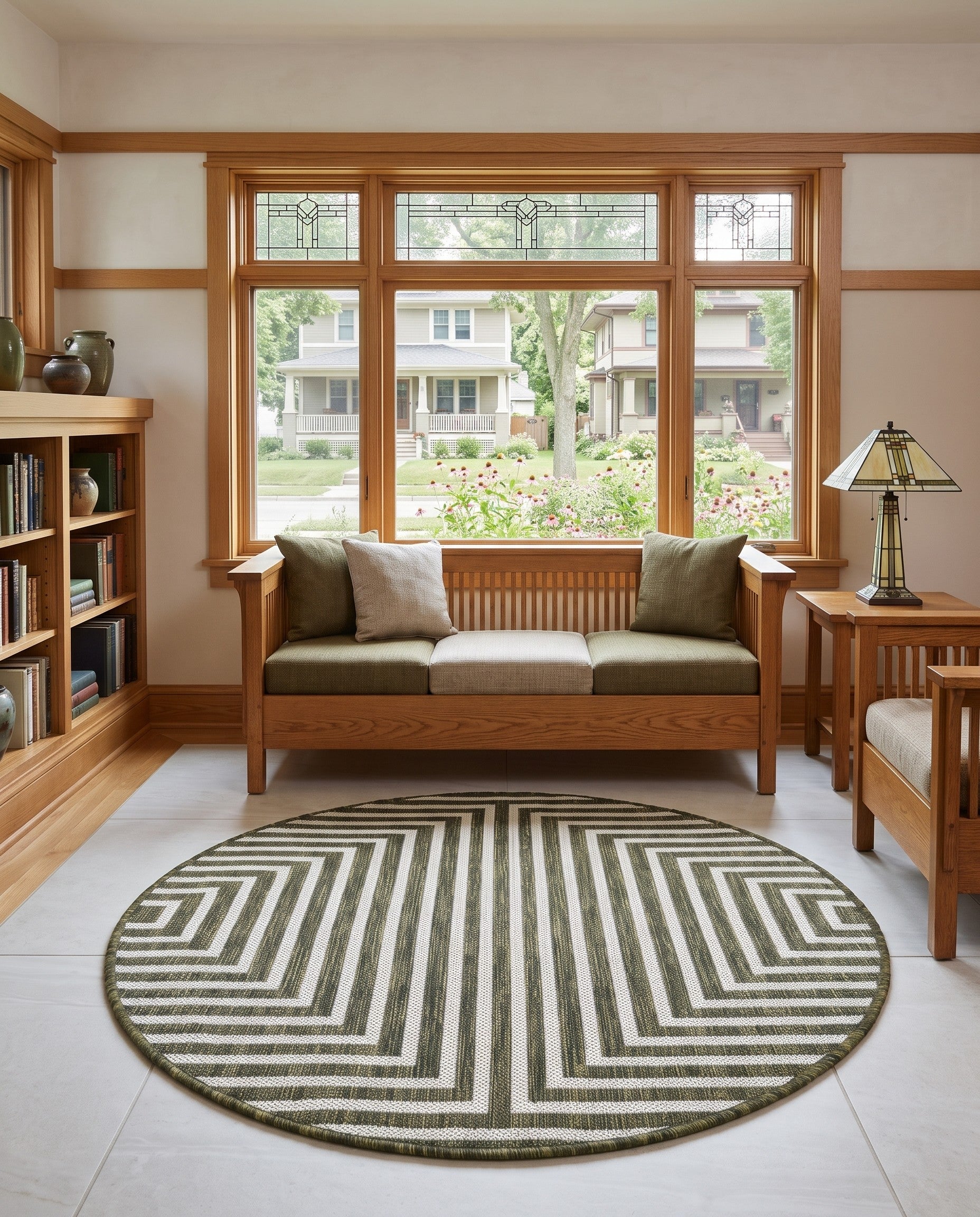 3' x 3' Easy-Clean Modern Indoor / Outdoor Round Rug