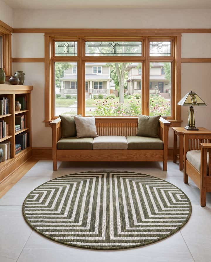 3' x 3' Easy-Clean Modern Indoor / Outdoor Round Rug