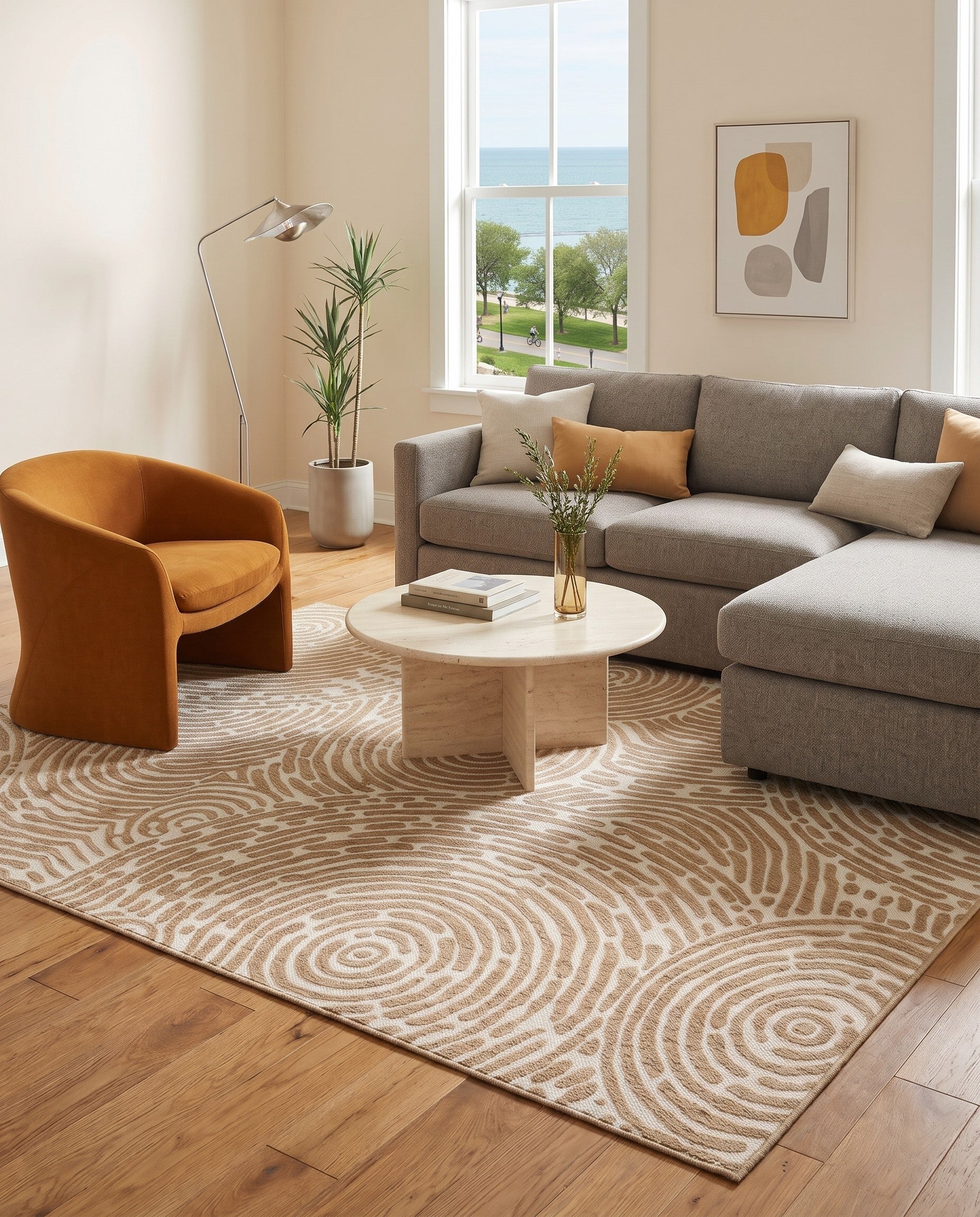 7' 10 x 10' Easy-Clean Modern Indoor / Outdoor Rug