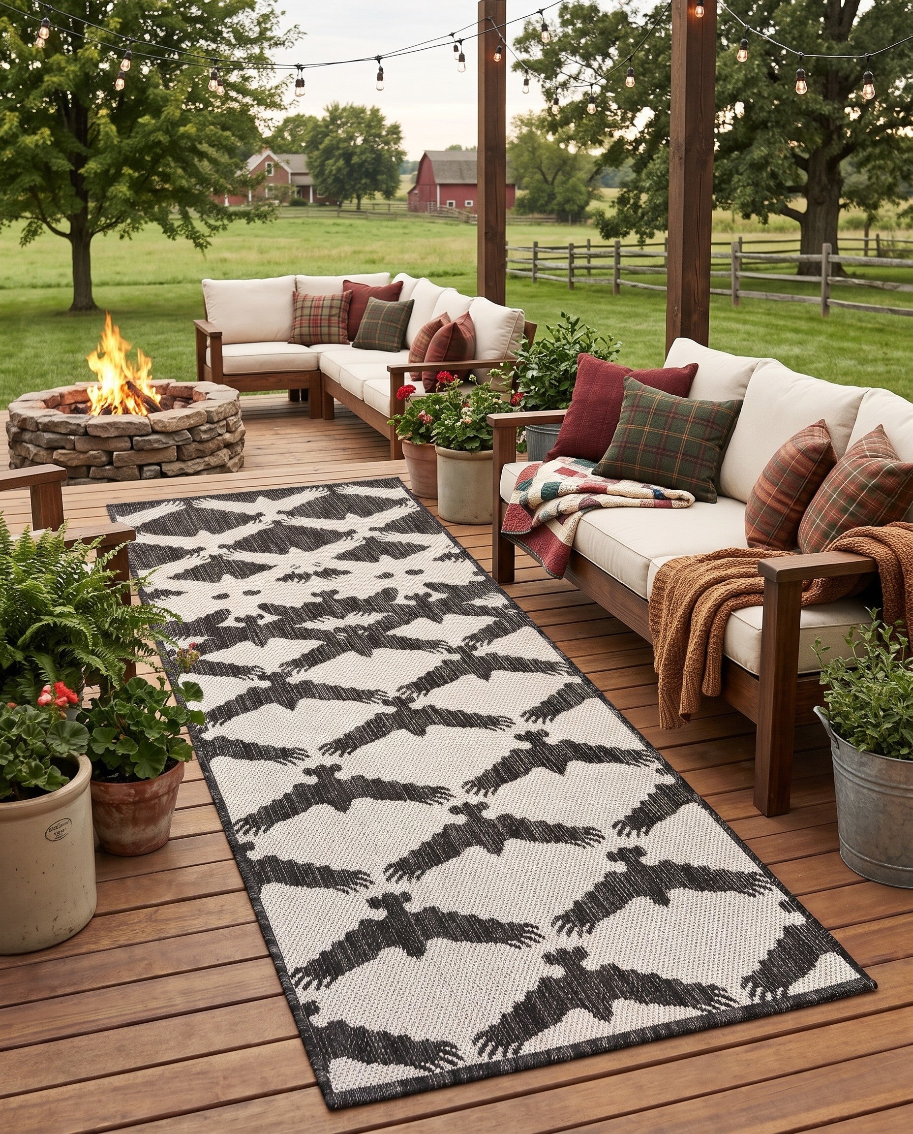 2' x 8' Easy-Clean Lucia Modern Indoor / Outdoor Runner Rug