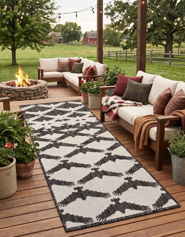 2' x 8' Easy-Clean Lucia Modern Indoor / Outdoor Runner Rug