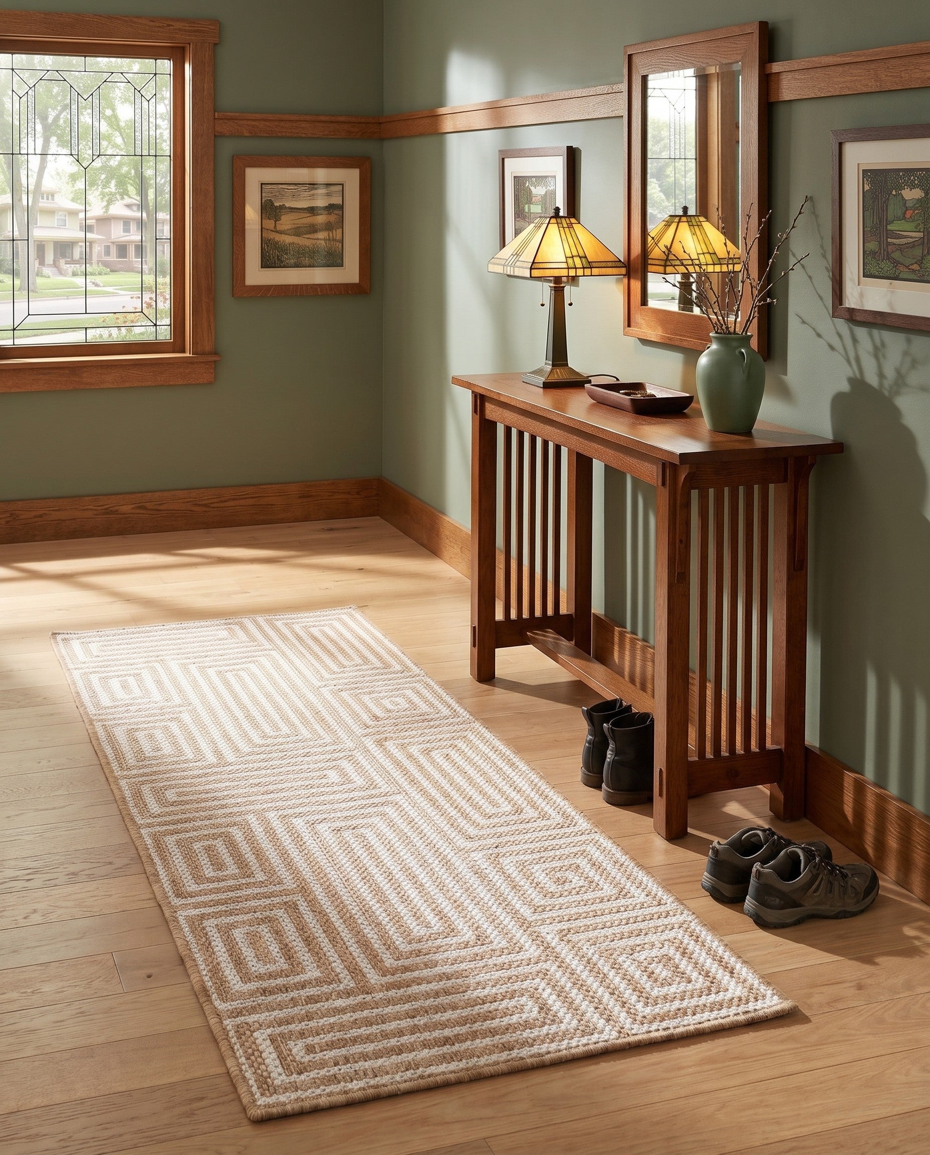 2' x 5' 3 Easy-Clean Modern Indoor / Outdoor Runner Rug