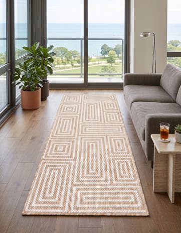 2' x 5' 3 Easy-Clean Modern Indoor / Outdoor Runner Rug