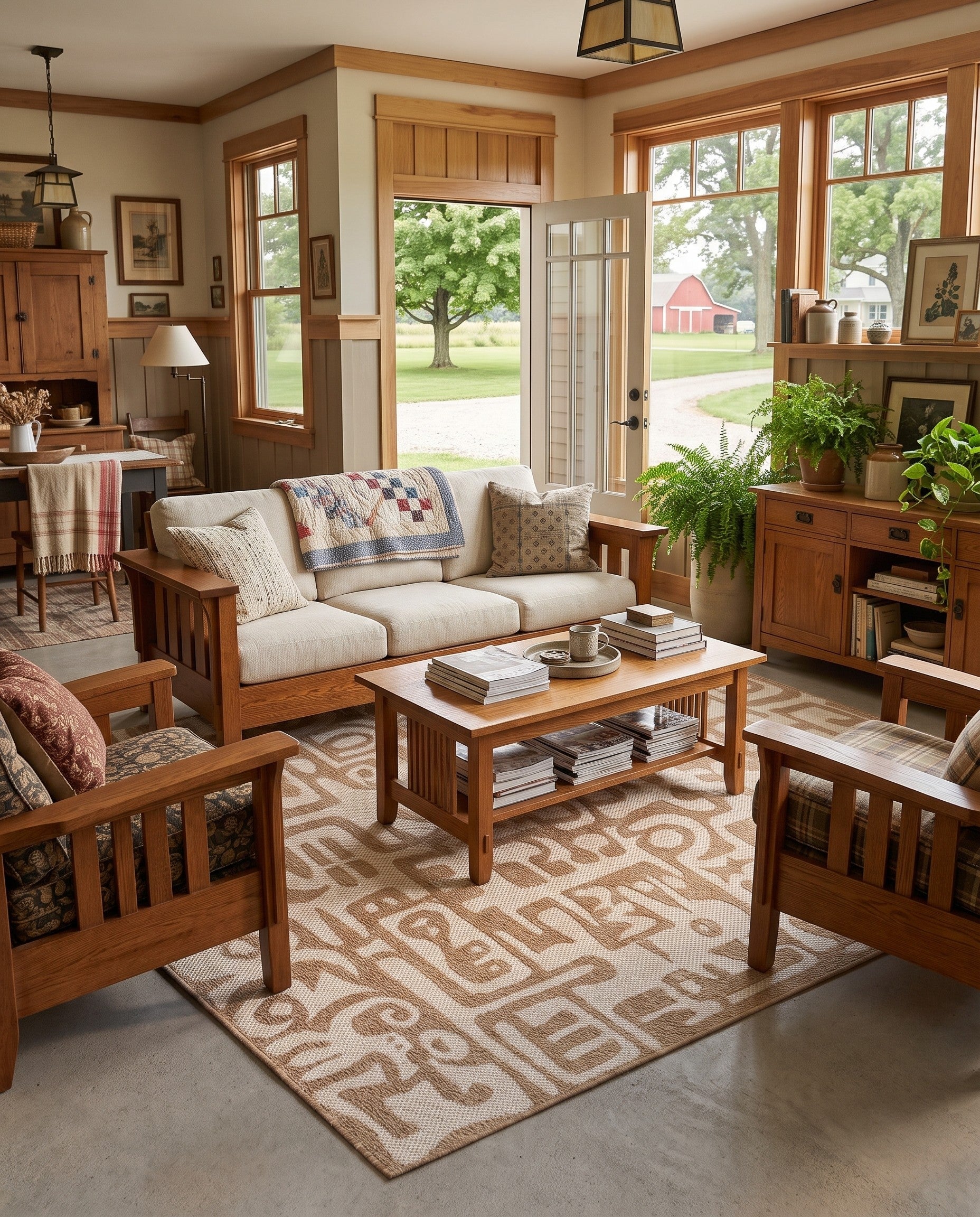 Taupe Easy-Clean Modern Indoor / Outdoor Square Rug