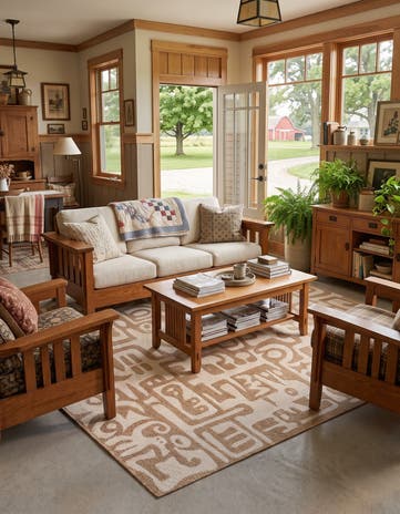Taupe Easy-Clean Modern Indoor / Outdoor Square Rug