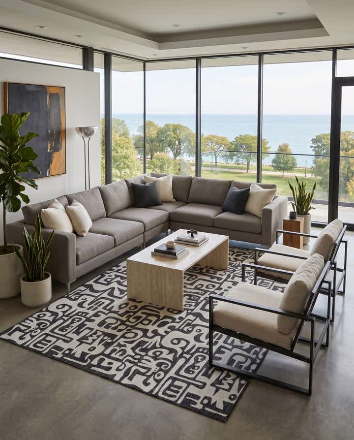 10' x 14' Easy-Clean Tidewater Modern Indoor / Outdoor Rug