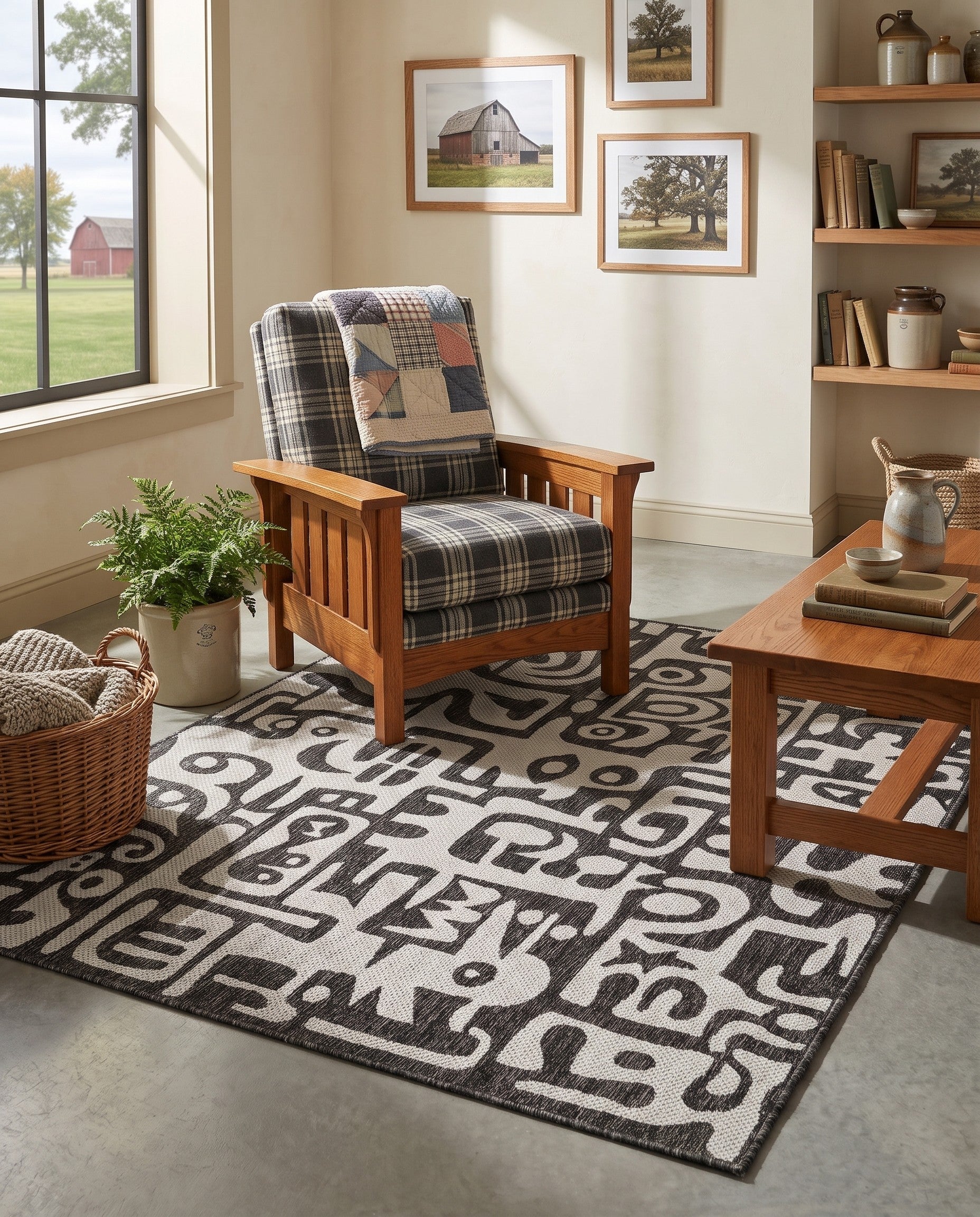 5' 3 x 7' Easy-Clean Tidewater Modern Indoor / Outdoor Rug