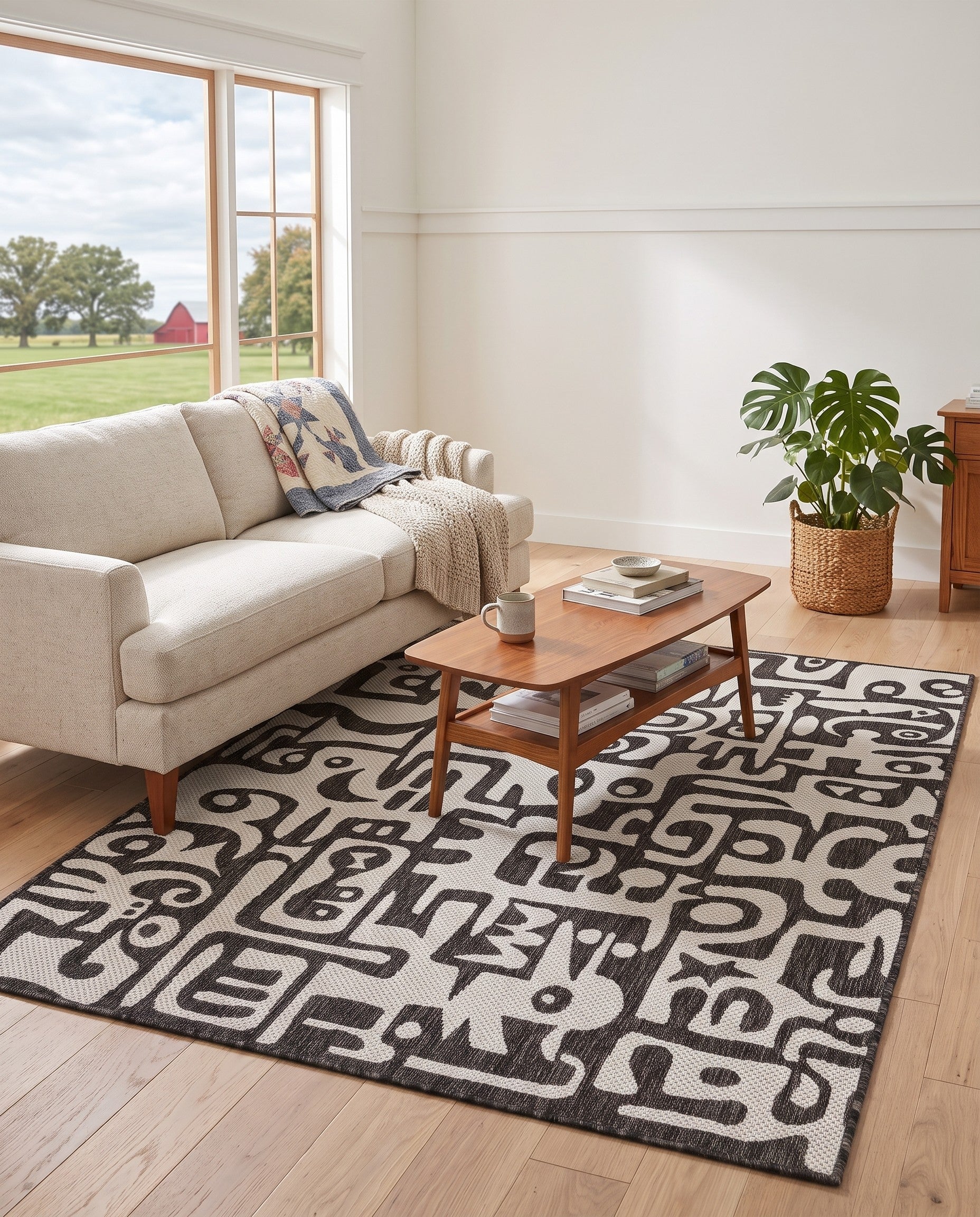 5' 3 x 7' Easy-Clean Tidewater Modern Indoor / Outdoor Rug