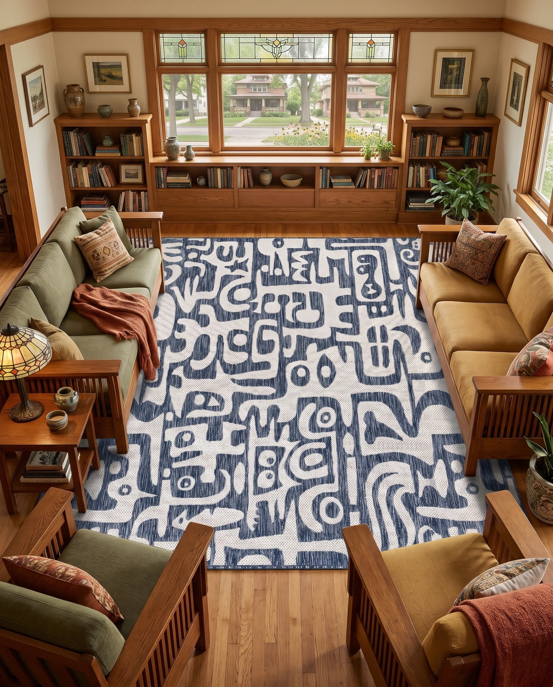 7' 10 x 7' 10 Easy-Clean Tidewater Modern Indoor / Outdoor Square Rug