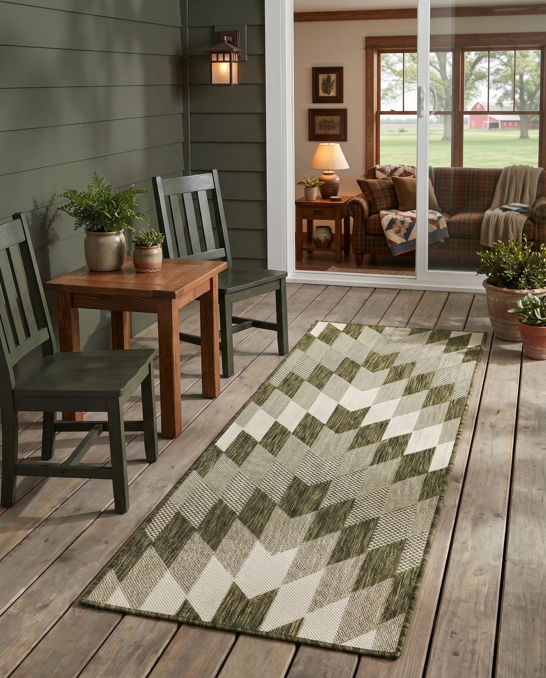 2' x 6' Easy-Clean Modern Indoor / Outdoor Runner Rug